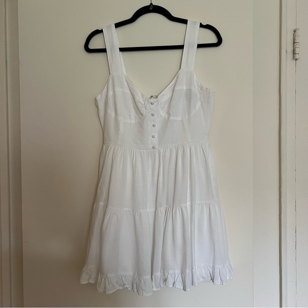 White Tiered Mini Dress